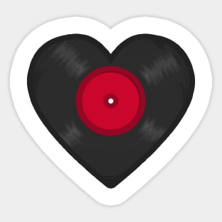 LP Vinyl Record Heart Sticker